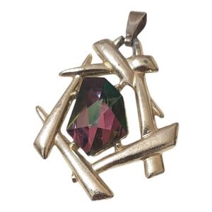 Vintage 60s Sarah Coventry Chinese Modern Watermelon‎ Rhinestone Charm